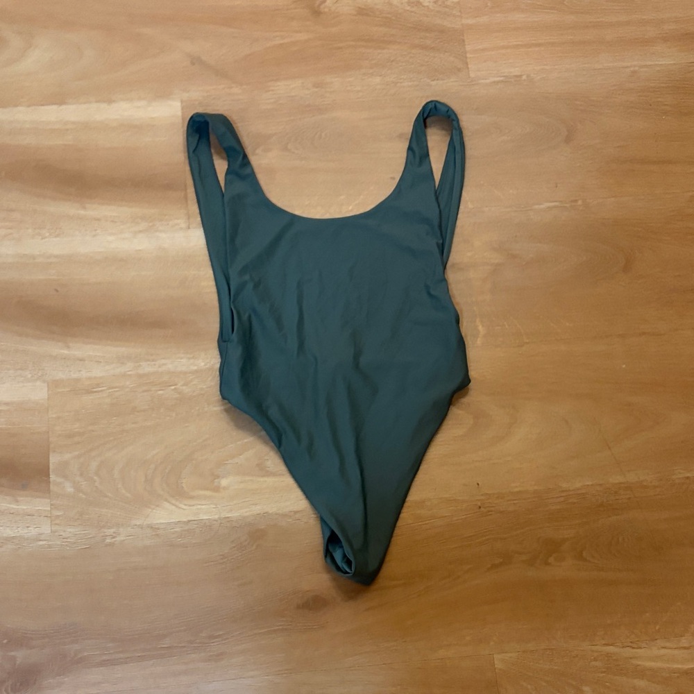 Aerie Sleek Olive Green One-Piece Swimsuit